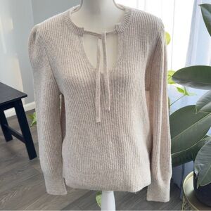 Frye and Co. Womens Split Crew Neck Long Sleeve Pullover Sweater Size Large